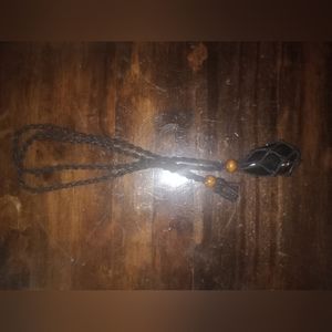 Amber Cabochon With Rope Talisman